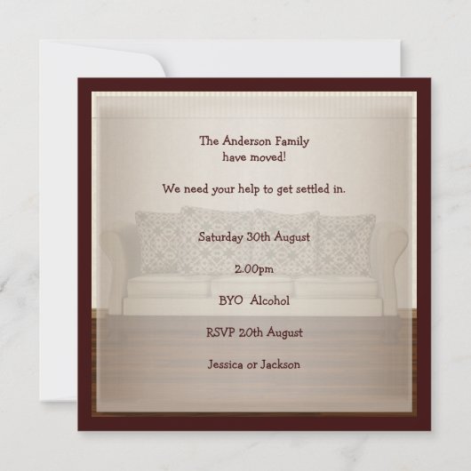 Eleganter Einladung (Rückseite)