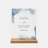 Eleganter Einladungs-Blauer und Gold-Minimal für H Acrylschild (Vorderseite)