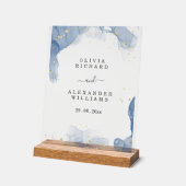 Eleganter Einladungs-Blauer und Gold-Minimal für H Acrylschild (Winkel)