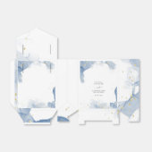 Eleganter Einladungs-Blauer und Gold-Minimal für H Geschenkschachtel (Ungefaltet)