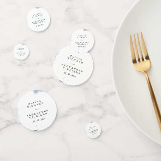 Eleganter Einladungs-Blauer und Gold-Minimal für H Konfetti (Gruppe)