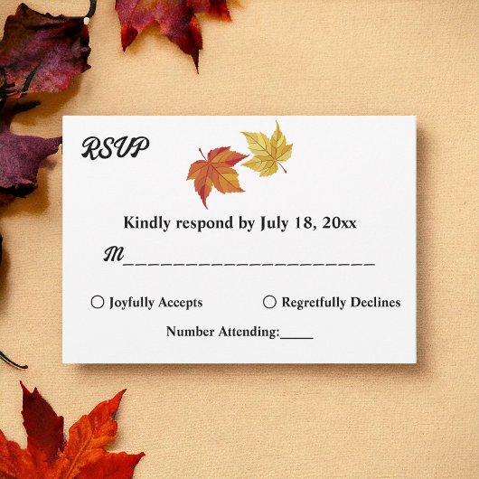 Eleganter Einmaliger Fall in der Liebe Rustikale H RSVP Karte