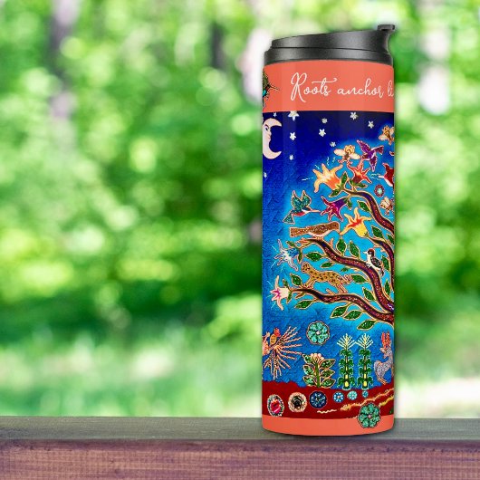 Eleganter eklektischer Boho Tree des Lebens Thermosbecher