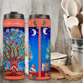 Eleganter eklektischer Boho Tree des Lebens Thermosbecher
