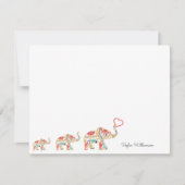 Eleganter Elefantenzug Blumendekoration Verziert Mitteilungskarte (Vorderseite)