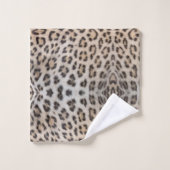 Eleganter, eleganter Leopardengeflecht Badhandtuch Set (Waschlappen)