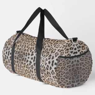 Eleganter, eleganter Leopardengeflecht Duffle Bag