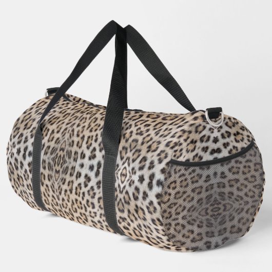 Eleganter, eleganter Leopardengeflecht Duffle Bag (Rechte Ecke)