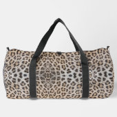 Eleganter, eleganter Leopardengeflecht Duffle Bag (Rückseite)