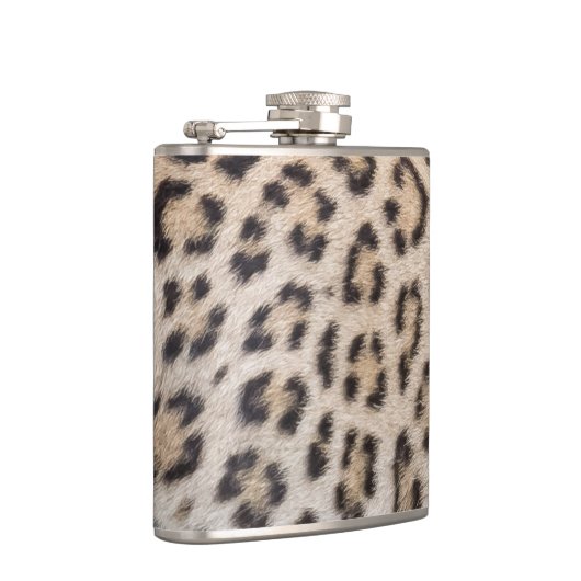 Eleganter, eleganter Leopardengeflecht Flachmann (Rechts)