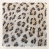 Eleganter, eleganter Leopardengeflecht Glasuntersetzer (Vorderseite)