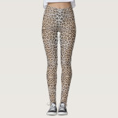 Eleganter, eleganter Leopardengeflecht Leggings (Vorderseite)