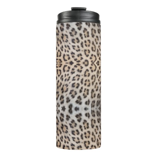 Eleganter, eleganter Leopardengeflecht Thermosbecher (Vorderseite)