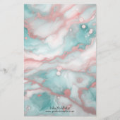 Eleganter eleganter Pastellmarmor mit Rose Gold Ak Briefpapier (Vorderseite)