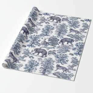 Eleganter, eleganter, rustikaler Blauwaldtiertoil Geschenkpapier