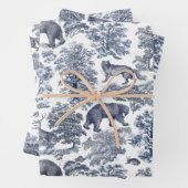Eleganter, eleganter, rustikaler Blauwaldtiertoil Geschenkpapier Set (Beispiel)