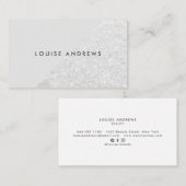 Eleganter eleganter silberner Glitzer Schönheit Visitenkarte (Vorne/Hinten)