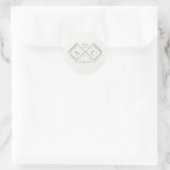 Eleganter Elfenbein-Monogramm-Name Runder Aufkleber (Tasche)