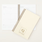 Eleganter Elfenbein-Monogramm-Planer | Individuell Planer (Anzeige)
