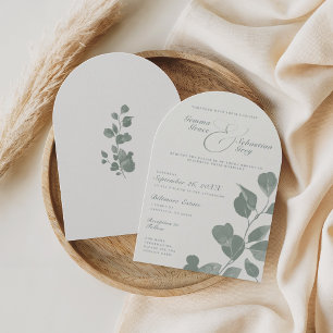Eleganter Elfenbeinbein & Sage Fall Botanischer Ho Einladung