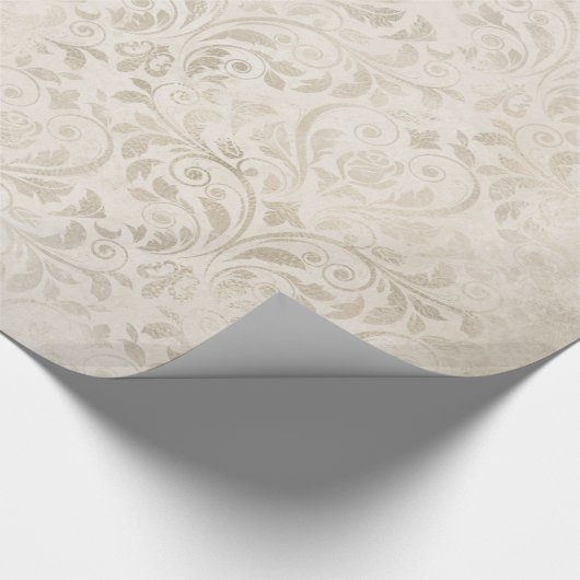 Eleganter Elfenbeindamast für jede Anlässe Geschenkpapier (Ecke)