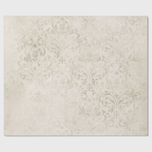 Eleganter Elfenbeindamast für jede Anlässe Geschenkpapier (Flach)