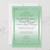 Eleganter Emerald Glitzer & Silver Wedding Rings Einladung (Vorderseite)