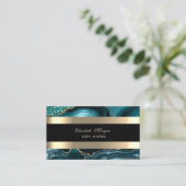 Eleganter Emerald Green Black Striped Glitzer Visitenkarte (Stehend Vorderseite)