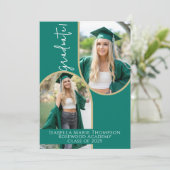 Eleganter Emerald Green & Gold Arch Foto Abschluss Ankündigung (Stehend Vorderseite)