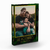 Eleganter Emerald Green Gold Frame Foto Block (Links)