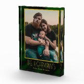 Eleganter Emerald Green Gold Frame Foto Block (Rechts)