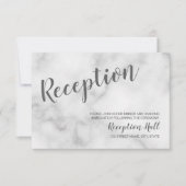 Eleganter Empfang aus weißem Marmor Einladung (Vorderseite)