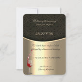 Eleganter Empfang, Black Damask Einladung (Vorderseite)