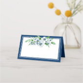 Eleganter Empfang der Marine und der Weißen Flora Platzkarte (Rückseite)