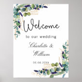 Eleganter Empfang durch Eukalyptus Wedding Poster (Vorne)