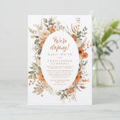 Eleganter Empfang für den Blumenrahmen im Herbst Einladung (Stehend Vorderseite)