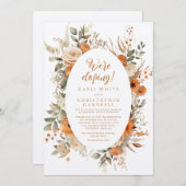 Eleganter Empfang für den Blumenrahmen im Herbst Einladung (Vorne/Hinten)