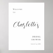 Eleganter Empfang für minimales Brautparty Poster (Vorne)