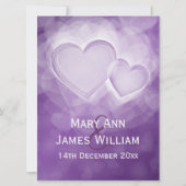 Eleganter Empfang Moderne Herzen Lila Einladung (Vorderseite)