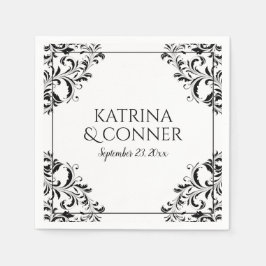 Eleganter Empfang Napkins | Nadine (schwarz) 2 Serviette