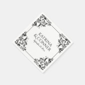 Eleganter Empfang Napkins | Nadine (schwarz) 2 Serviette (Ecke)