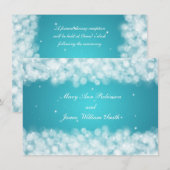 Eleganter Empfang Party Sparkle Türkis Einladung (Vorne/Hinten)