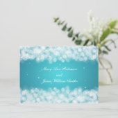 Eleganter Empfang Party Sparkle Türkis Einladung (Stehend Vorderseite)