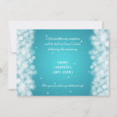 Eleganter Empfang Party Sparkle Türkis Einladung (Rückseite)
