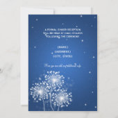 Eleganter Empfang Sommer Sparkle Sapphire Einladung (Rückseite)