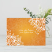 Eleganter Empfang Star Vintag Wirbel Orange Einladung (Stehend Vorderseite)