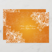 Eleganter Empfang Star Vintag Wirbel Orange Einladung (Vorne/Hinten)
