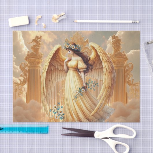 Eleganter Engel am himmlischen Tor  Seidenpapier (Handwerk)