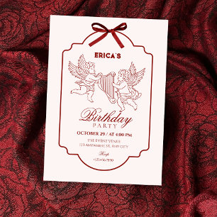 Eleganter Engel Cupid Musik Geburtstag Einladung