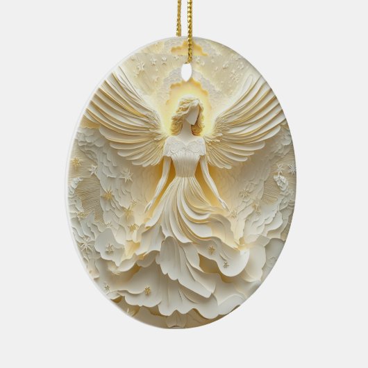 Eleganter Engel des Lichts Keramik Ornament (Rechts)